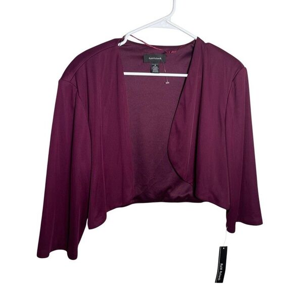 R&M Richards Cardigan Sweater Shrug Purple Open 3/4 Sleeve Plum NWT - Picture 1 of 10